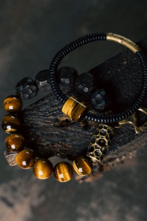Handmade Vintage Ebony Tiger's Eye Stone Bracelet for Men and Women, Stylish Versatile Accessory, Unisex Jewelry