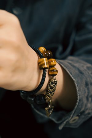 Handmade Vintage Ebony Tiger's Eye Stone Bracelet for Men and Women, Stylish Versatile Accessory, Unisex Jewelry