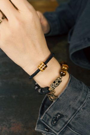 Handmade Vintage Ebony Tiger's Eye Stone Bracelet for Men and Women, Stylish Versatile Accessory, Unisex Jewelry