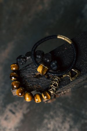 Handmade Vintage Ebony Tiger's Eye Stone Bracelet for Men and Women, Stylish Versatile Accessory, Unisex Jewelry