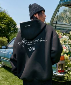 Handwritten Signature Embroidery Clean Fit Cardigan Sweatshirt in Air Layer - Trendy Y2K Style Outerwear