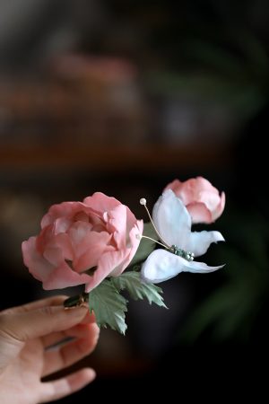 Hanfu Peony Hair Clip - Ancient Tang Dynasty Style Floral Hair Accessory for Fairy Tale Costumes and Traditional Looks
