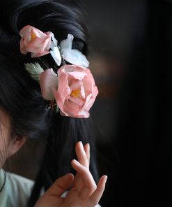 Hanfu Peony Hair Clip - Ancient Tang Dynasty Style Floral Hair Accessory for Fairy Tale Costumes and Traditional Looks