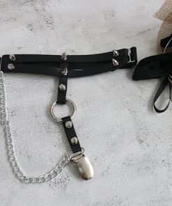 Harajuku Style Dark Aesthetic Sexy Leg Ring Belt with Metal Chain Design â€“ Adjustable Tightness Leg Accessories