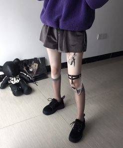 Harajuku Style Dark Aesthetic Sexy Leg Ring Belt with Metal Chain Design â€“ Adjustable Tightness Leg Accessories