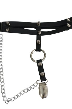 Harajuku Style Dark Aesthetic Sexy Leg Ring Belt with Metal Chain Design â€“ Adjustable Tightness Leg Accessories