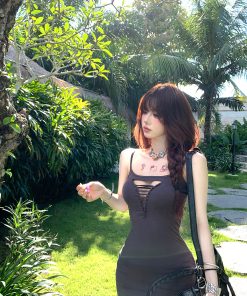 Hawaiian-Style Bodycon Dress for Women, Summer Waist-Cinching Slimming Mermaid Long Dress, Tropical Print, Perfect for Beach Days