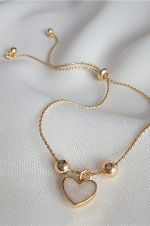 Heart-Shaped Oil Drop Bracelet, Simple Elegant Adjustable Accessory for Women, Versatile Everyday Jewelry
