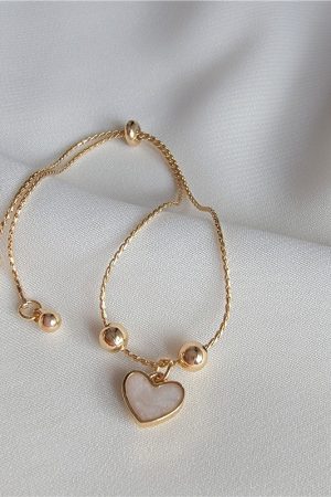 Heart-Shaped Oil Drop Bracelet, Simple Elegant Adjustable Accessory for Women, Versatile Everyday Jewelry