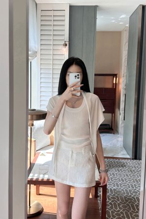 Heavenly Dish Skin-Friendly Shawl Vest Two-Piece Set â€“ Elegant Layering for Effortless Style, Perfect for Y2K and 90s Inspired Looks