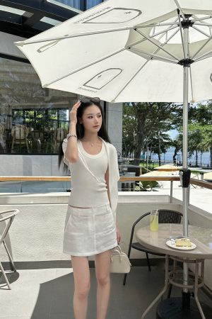 Heavenly Dish Skin-Friendly Shawl Vest Two-Piece Set â€“ Elegant Layering for Effortless Style, Perfect for Y2K and 90s Inspired Looks