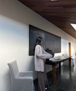 Heavy Knit Cardigan - Gray Turn-down Collar, 5-needle Horsehair, Warm Fabric for Spring Summer Wear, Cozy Layering Piece