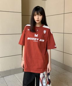 Heavyweight American Vintage Unisex Loose-Fit T-Shirt, Short Sleeve Jersey, High Street Trend, Casual 90s Style Top