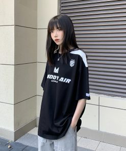 Heavyweight American Vintage Unisex Loose-Fit T-Shirt, Short Sleeve Jersey, High Street Trend, Casual 90s Style Top