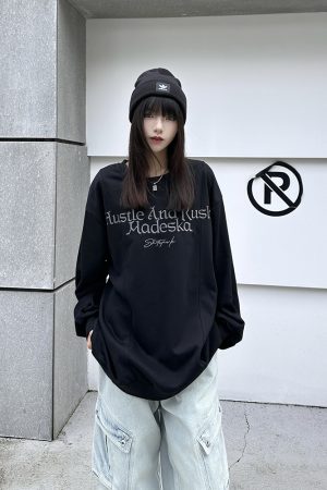 Heavyweight Cleanfit Unisex Sweatshirt - Loose Fit Round Neck Long Sleeve Pullover for Spring Autumn - Trendy National Style