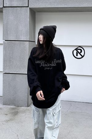 Heavyweight Cleanfit Unisex Sweatshirt - Loose Fit Round Neck Long Sleeve Pullover for Spring Autumn - Trendy National Style