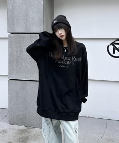 Heavyweight Cleanfit Unisex Sweatshirt - Loose Fit Round Neck Long Sleeve Pullover for Spring Autumn - Trendy National Style