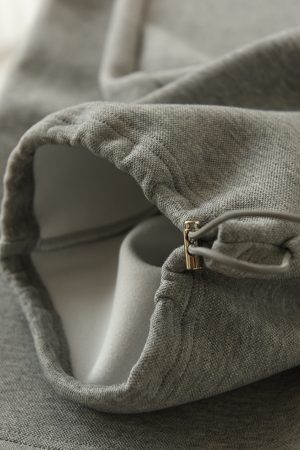 Heavyweight Cotton Fleece-Lined Sweatpants for Autumn & Winter, Adjustable Hem, Two-Way Wear, Casual Long Pants