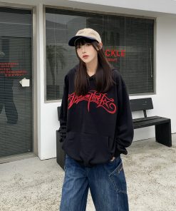 Heavyweight Embroidered Logo Hoodie for Men & Women - American Style Spring Autumn Sweatshirt, Pure Cotton High Street Fashion