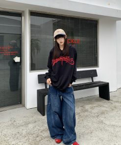 Heavyweight Embroidered Logo Hoodie for Men & Women - American Style Spring Autumn Sweatshirt, Pure Cotton High Street Fashion