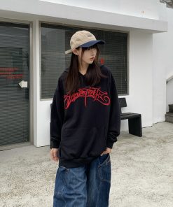 Heavyweight Embroidered Logo Hoodie for Men & Women - American Style Spring Autumn Sweatshirt, Pure Cotton High Street Fashion