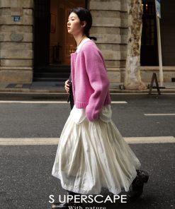 Heavyweight Merino Wool Round Neck Short Chanel-Style Knitted Cardigan - Chic Essential for Fall and Winter Fashion