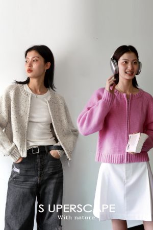 Heavyweight Merino Wool Round Neck Short Chanel-Style Knitted Cardigan - Chic Essential for Fall and Winter Fashion