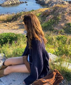 Heavyweight Pumpkin Chunky Knit Cardigan - Handmade Korean Style Sweater Coat with Horn Buttons for Cozy Fall Layering