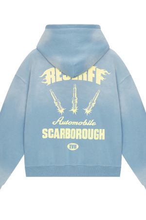 Heavyweight Water-Washed Fleece-Lined Distressed Hoodie - American Vintage Style Sweatshirt for Casual Comfort