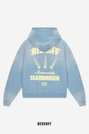Heavyweight Water-Washed Fleece-Lined Distressed Hoodie - American Vintage Style Sweatshirt for Casual Comfort