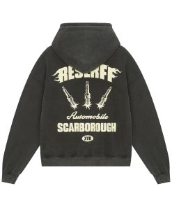 Heavyweight Water-Washed Fleece-Lined Distressed Hoodie - American Vintage Style Sweatshirt for Casual Comfort