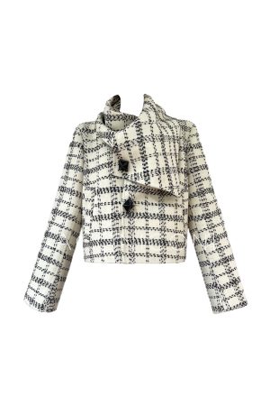 High-Design Double-Sided Wool Cloak Scarf Collar Short Coat for Winter - Stylish Prague Time Outerwear