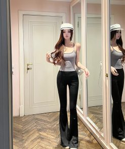 High Elasticity Casual Wide-Leg Long Pants for Women - Elegant Slimming Style, Fashionable Supermodel Legs Look