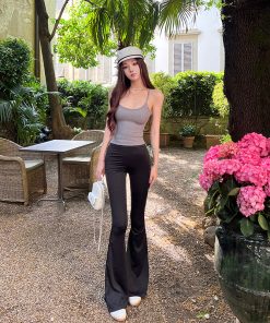 High Elasticity Casual Wide-Leg Long Pants for Women - Elegant Slimming Style, Fashionable Supermodel Legs Look