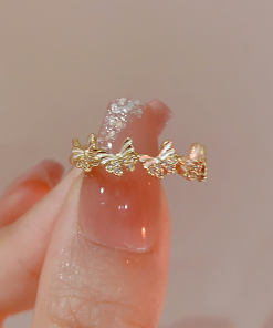High-End Adjustable Open Enamel Butterfly Ring for Women - 2025 European and American Niche Design, Versatile Fashion Statement