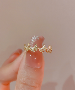 High-End Adjustable Open Enamel Butterfly Ring for Women - 2025 European and American Niche Design, Versatile Fashion Statement