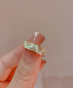 High-End Adjustable Open Enamel Butterfly Ring for Women - 2025 European and American Niche Design, Versatile Fashion Statement