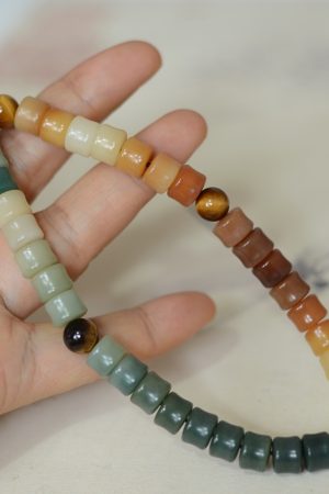 High-End Ancient Style Yellow-Green Tiger's Eye Bodhi Root Buddhist Beads Phone Chain Lanyard Pendant Accessory