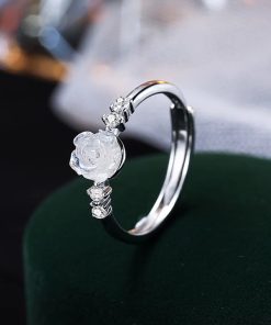 High-End Camellia Open Finger Ring with Unique French Design | Light Luxury Fashion Statement Piece