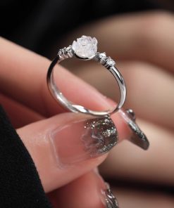 High-End Camellia Open Finger Ring with Unique French Design | Light Luxury Fashion Statement Piece