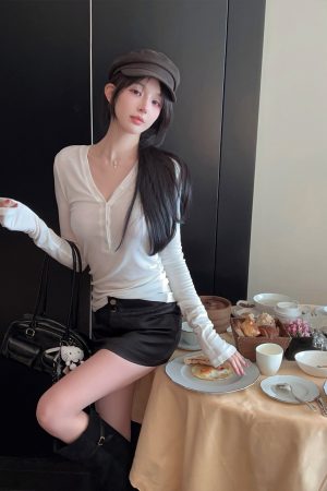 High-End Champagne Satin A-Line Mini Skirt for Autumn/Winter - Slimming High Waist Bodycon Style