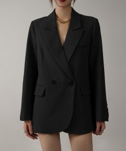 High-End Coffee-Colored Loose Casual Suit Jacket for Women - Trendy Versatile Spring Autumn Street Style Outerwear