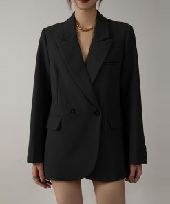 High-End Coffee-Colored Loose Casual Suit Jacket for Women - Trendy Versatile Spring Autumn Street Style Outerwear