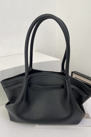 High-End Color-Blocking Tote Handbag for Women - 2025 Summer Lychee Texture Shoulder Bag in Korean Style for Commuting