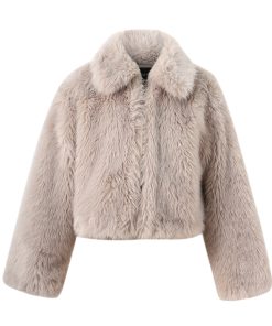 High-End Eco-Friendly Faux Fur Plush Coat with Collar for Women - Warm Autumn Winter Outerwear