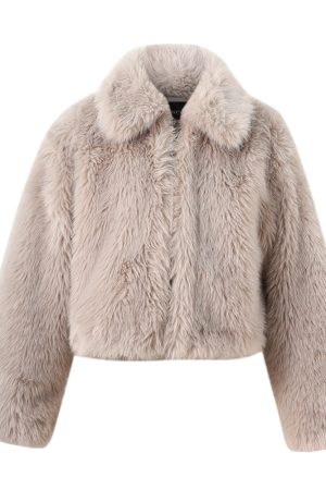 High-End Eco-Friendly Faux Fur Plush Coat with Collar for Women - Warm Autumn Winter Outerwear