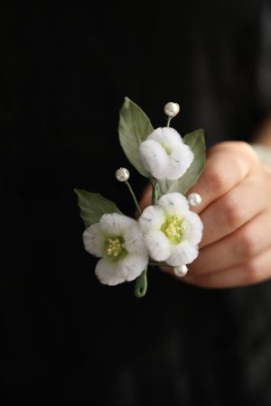 High-End Faux Velvet Flower Brooch - Autumn Winter Coat Corsage Pin, Handmade Classical National Style, Elegant Chinese Gift