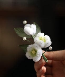 High-End Faux Velvet Flower Brooch - Autumn Winter Coat Corsage Pin, Handmade Classical National Style, Elegant Chinese Gift