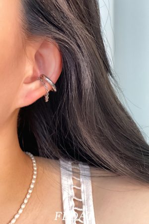 High-End Floating Tassel Ear Cuff - Indifferent Style Metal Chain Earrings for Women - No Ear Hole Design - Trendy Statement Jewelry