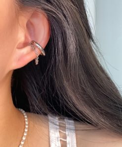 High-End Floating Tassel Ear Cuff - Indifferent Style Metal Chain Earrings for Women - No Ear Hole Design - Trendy Statement Jewelry